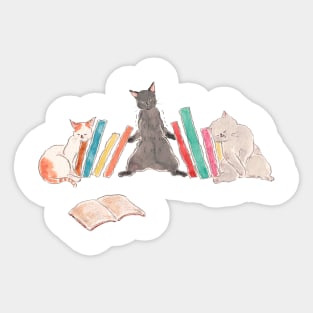 Bookend Cats Sticker